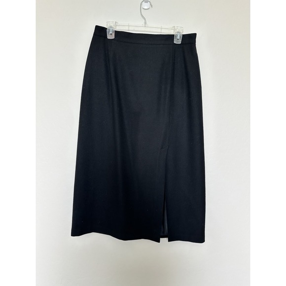 Sag Harbor Dresses & Skirts - Sag Harbor Wool Vintage Skirt Size 16 Black Long Woolmark Back Slit